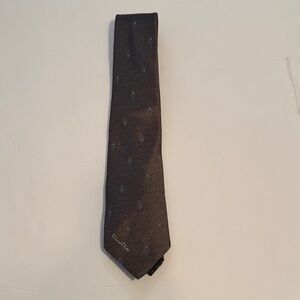 ✨Oscar de la Renta Tie EUC Brown with Subtle Blue Accents